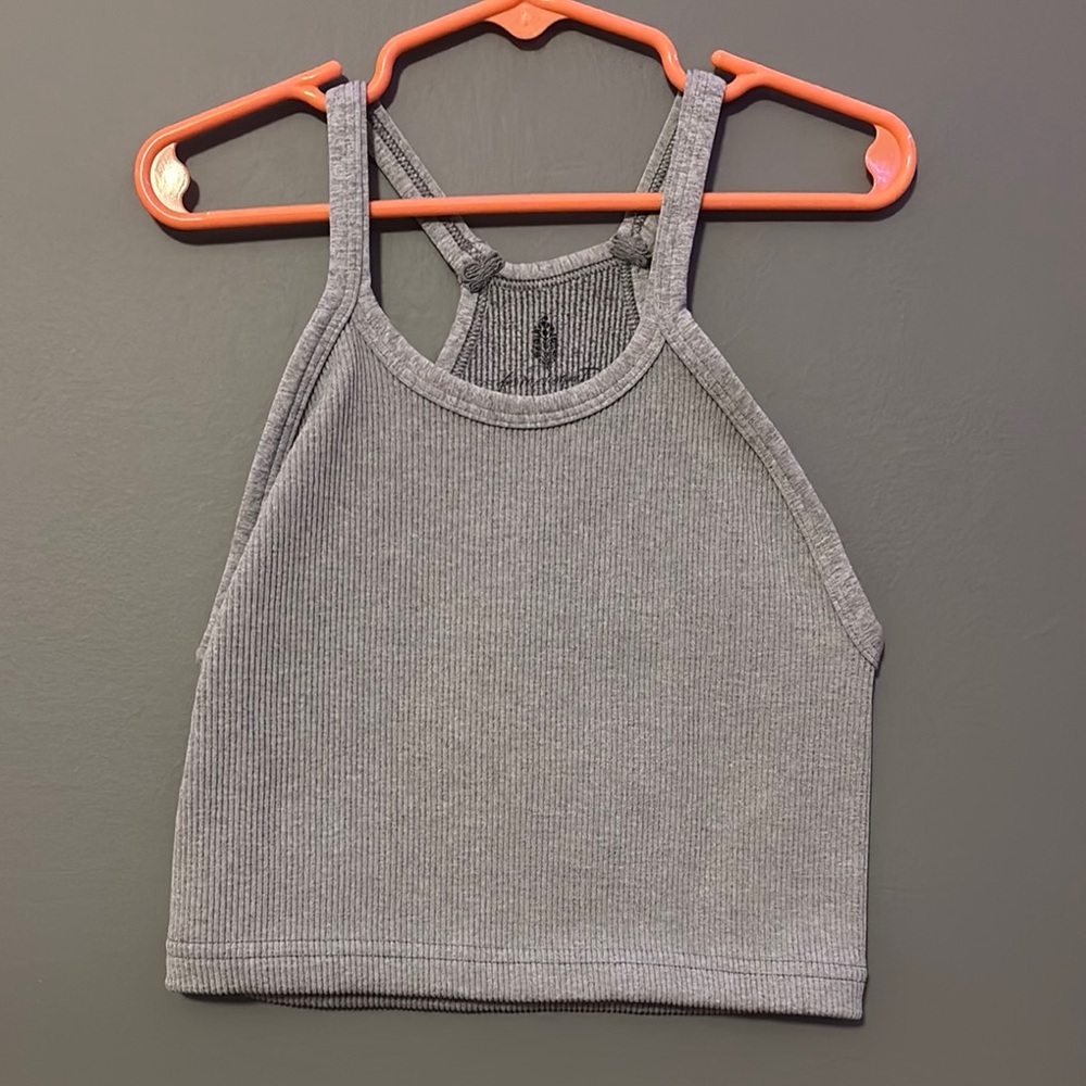 Free PeopleGray Ribbed Women's Tank Top